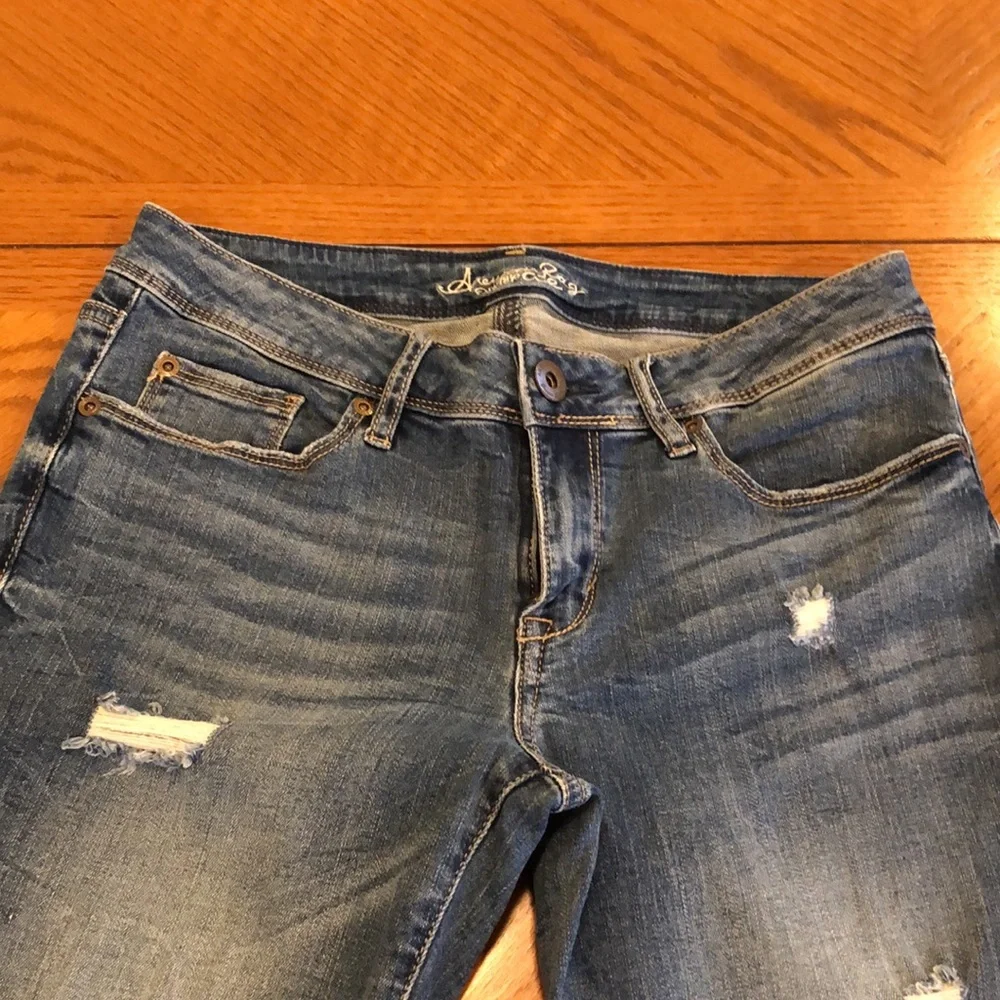 EUC American Rag distressed jeans juniors size 7 - Picture 3 of 8